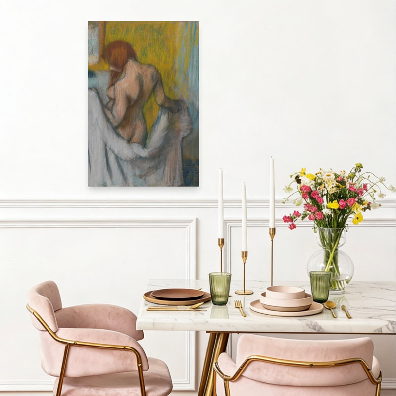 Woman With A Towel, 1894 Or 1898 Impressionist Abstract Contemporary Wall Art Print by Edgar Degas - 1 Piece Wrapped Canvas Wall Art