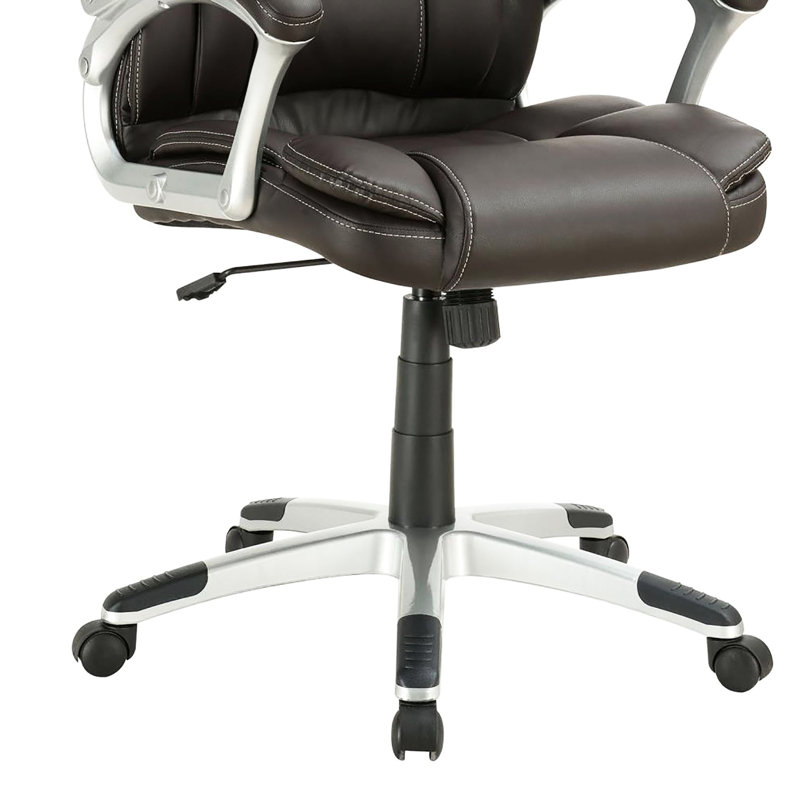 Chaise réglable brun foncé - ergonomique pour les tâches de bureau, avec hauteur de bureau avec accoudoirs, confort