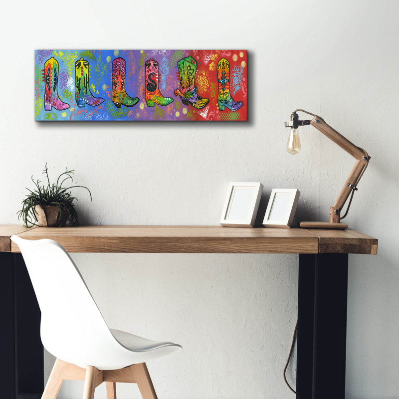 «Line Dance» par Dean Russo, art mural sur toile, H 12 po x l 36 po