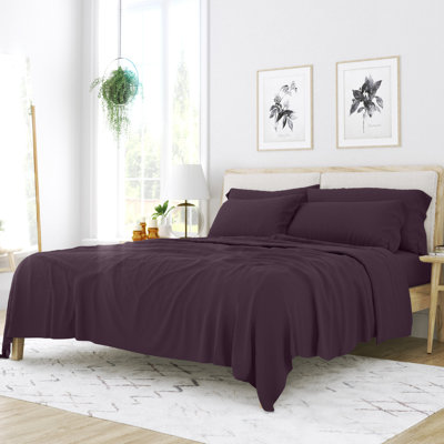 Ensemble de draps pour lit en microfibre brossée de 6 pièces Simply Soft