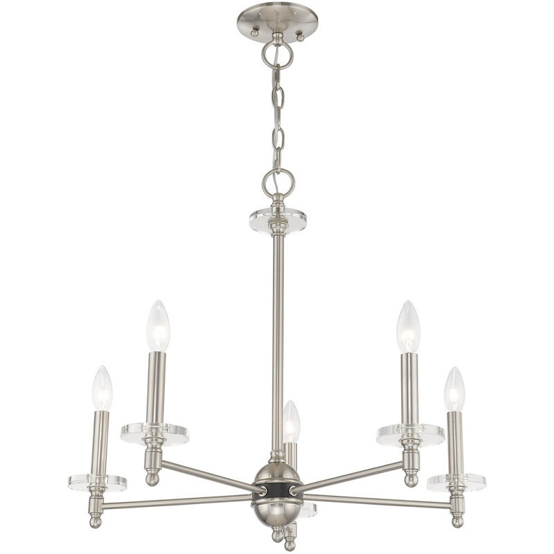Christofer 5 - Light Dimmable Classic / Traditional Chandelier, Brushed Nickel