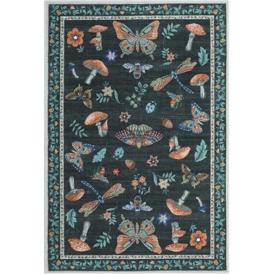 Small Rug 2x3 Ft Washable Door Mat Indoor Rugs For Entryway Non-Slip Soft Thin Stain Resistant Foldable Rugs Kitchen Bedroom Living Room Black