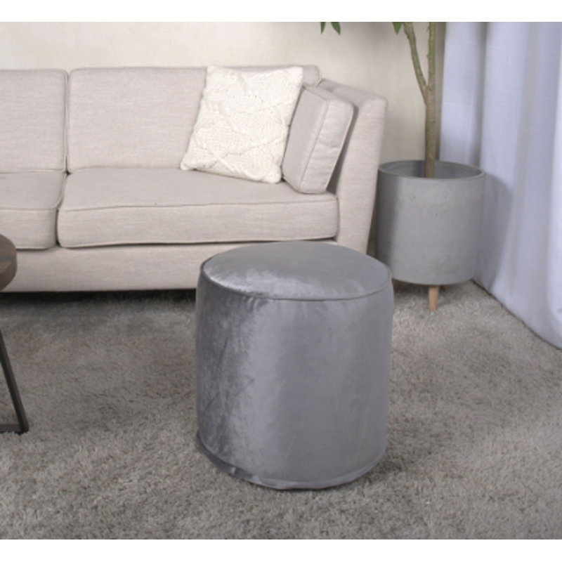 Shimon Cylinder Pouf, Grey