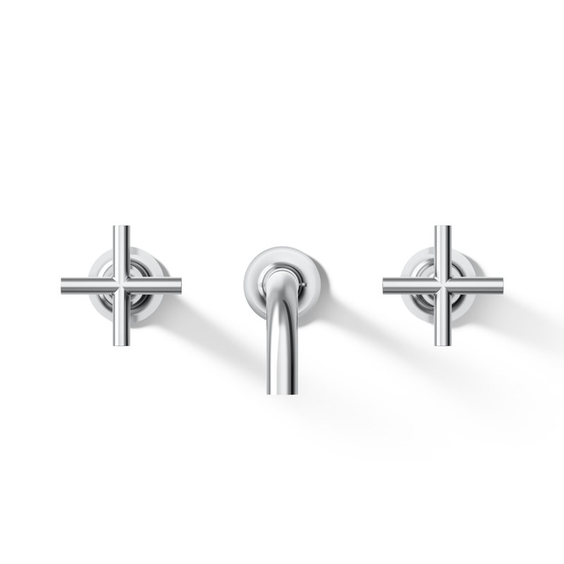 Purist® Wall Mounted Bathroom Faucet, Polished Chrome, Cross Handle