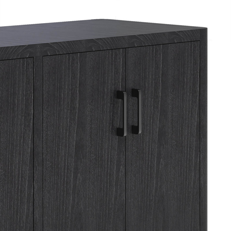 Armoire de rangement à 4 portes Farmhouse, Noir