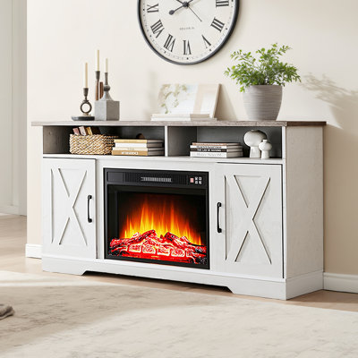 Bavory 70" TV Stand with Fireplace Including