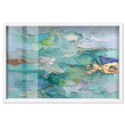 Azure Tide IV Shadowbox Print Blue Wall Decor by Art Remedy, White Frame, 46 x 31