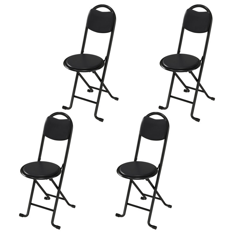 4Pcs Folding Stool With Back, Cushioned Padded Folding Stool, Portable Folding Chairs For Outdoor Indoor Kitchen Shop Cafe(Expect Arrival Date 2025/6/30)