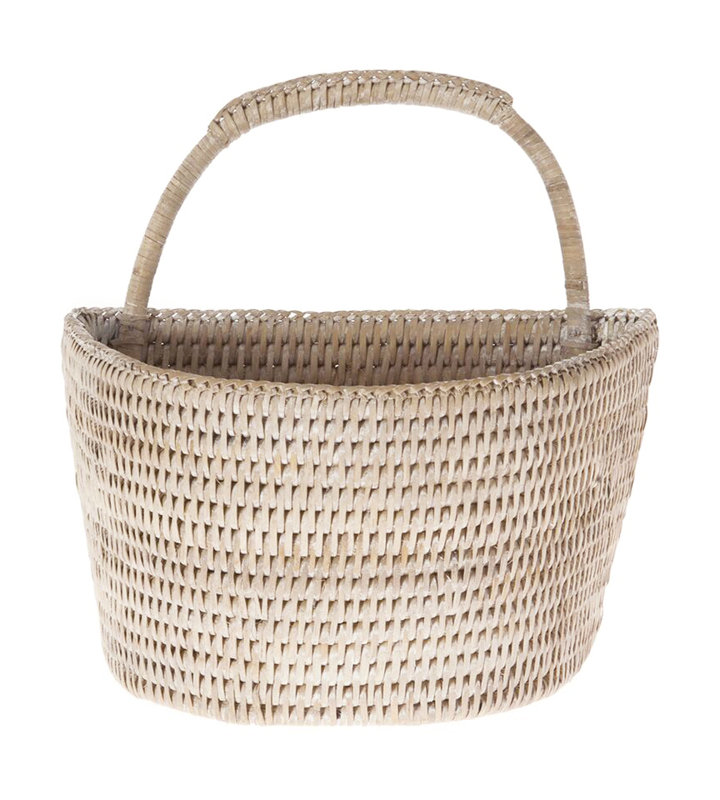 Panier mural Everard Kouboo, H 8,75 po x l 8,5 po x p 6,5 po, Blanc délavé