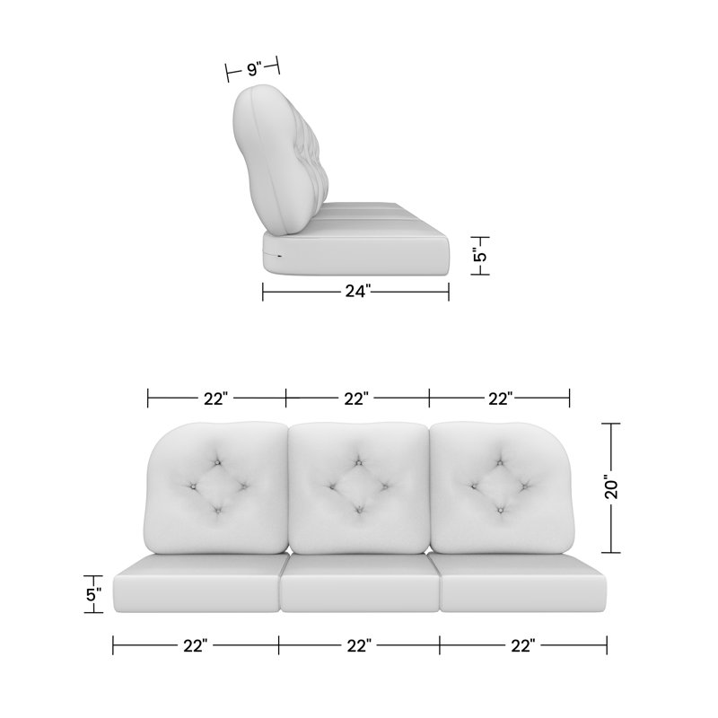 Coussin de canapé de patio intérieur / extérieur, Bleu / crème / beige / blanc