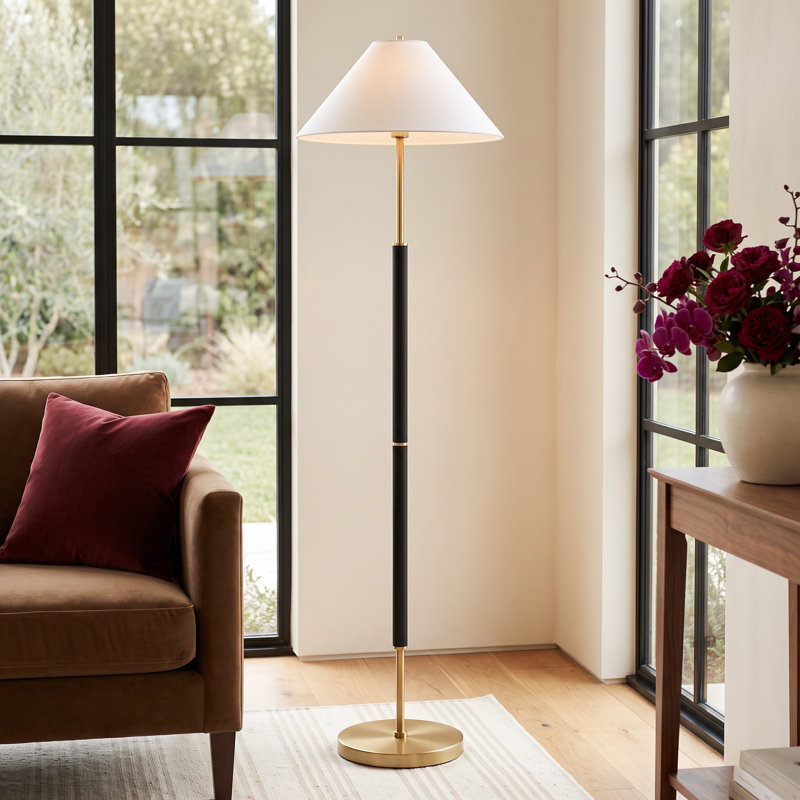 Vino 61.5 " Traditional Floor Lamp, Matte Black/Brass