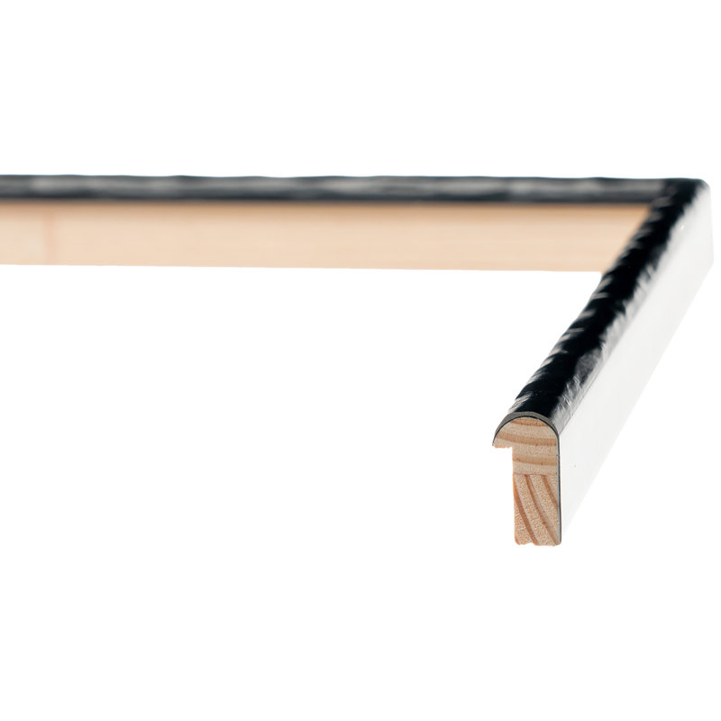 Cadre pour photo simple en bois embossé, Noir, 5 po x 7 po