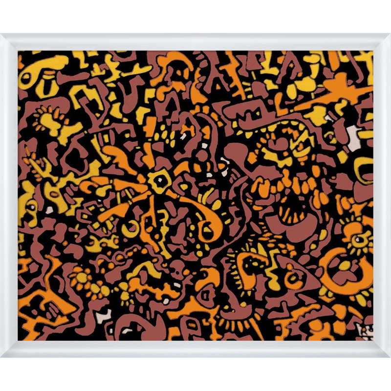 «Rouy» par Provost Fabien, reproduction d'art sur toile encadrée, Cadre blanc moderne, H 22,75 po x l 26,75 po x P 2 po