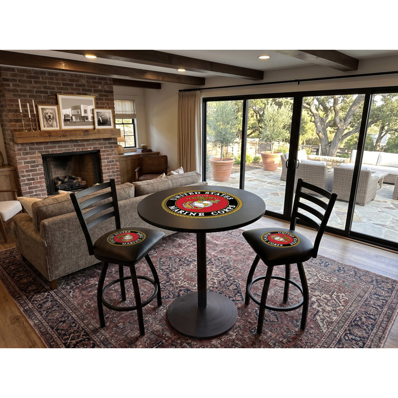 NCAA Swivel 30" Bar Stool, United States Marine Corps