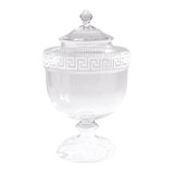 Greek Key Handmade Glass Jar