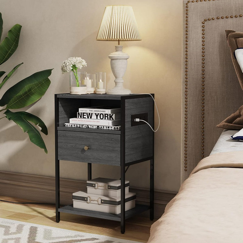 15'' W Metal Nightstand