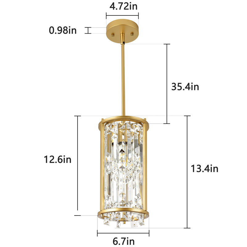 Luminaire suspendu en cristal Maybrie, Doré