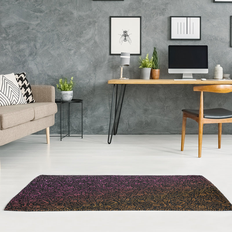 Tapis noir/zone rose lines, Rectangle 4 pi x 6 pi