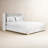 Abbey Wingback Queen Bed Ivory