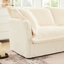 Assemblage facile 3 avec 3 repose-pieds, salon élégant en velours côtelé crème