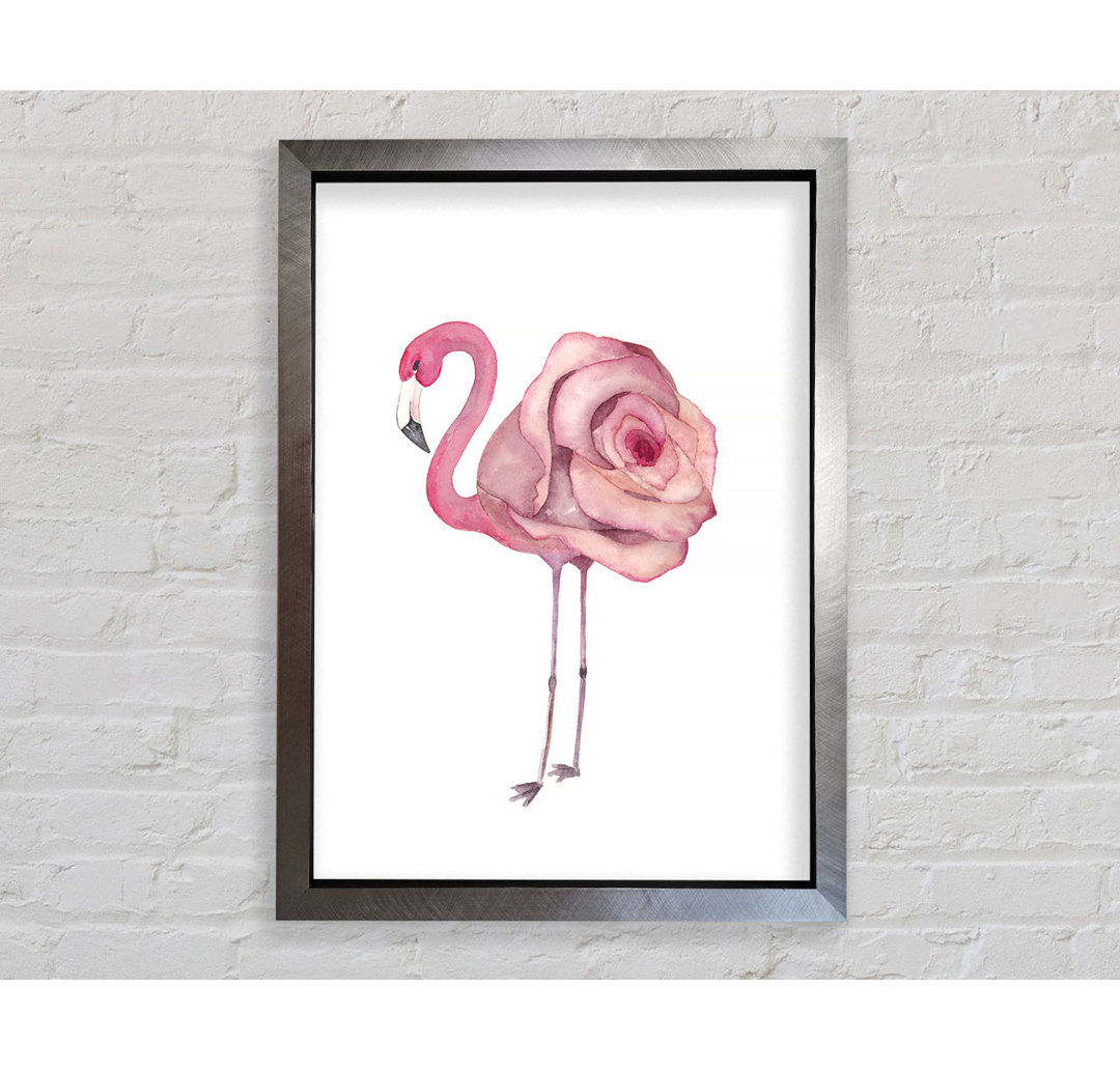 Rosa Flamingo Rose - Einzelner Bilderrahmen Kunstdrucke