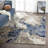 Modern Abstract Blue Gray Gold Area Rug-70293950