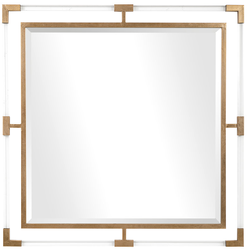 Waleska Metal Wall Mirror, 40" x 40", Gold