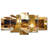 Golden Lava On Canvas - 5 Pieces-1639586730