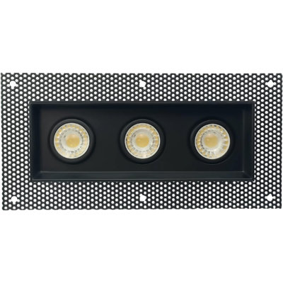 Perlglow 3" Trimless 3 Head Black 23W ‎1950 Lumens 5CCT Gimbal Light