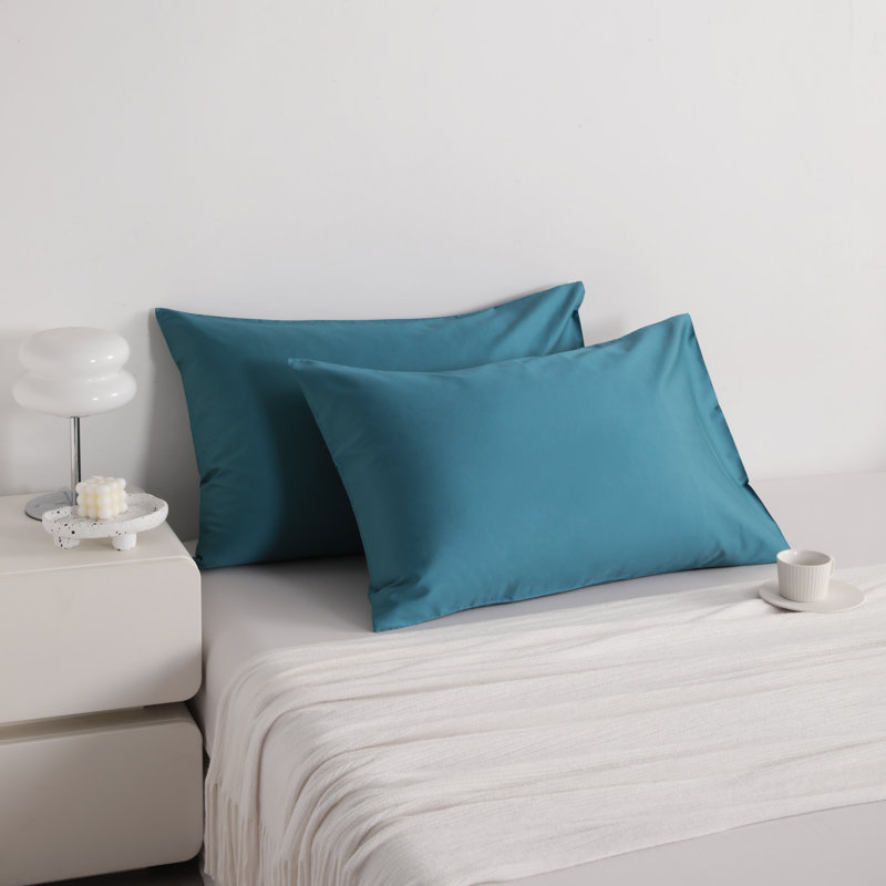 Egyptian-Quality Cotton Bed Pillowcases, 500 Thread Count Cotton Sateen Pillowcases with Envelope Closure - NTBAY, Slate Blue
