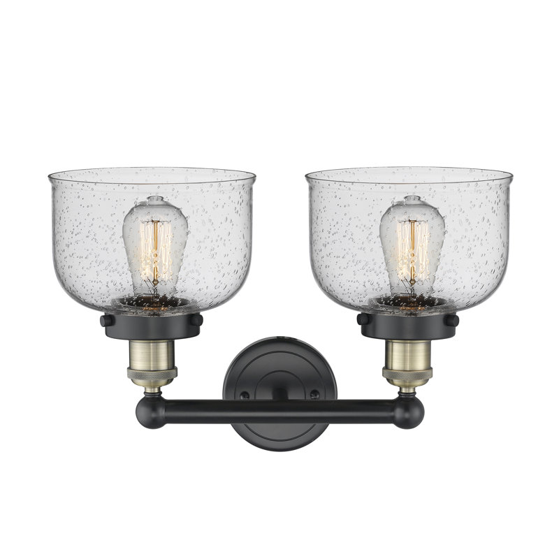 Éclairage pour meuble-lavabo à 2 lumières à intensité variable Arlester, Bullé, Laiton antique noir