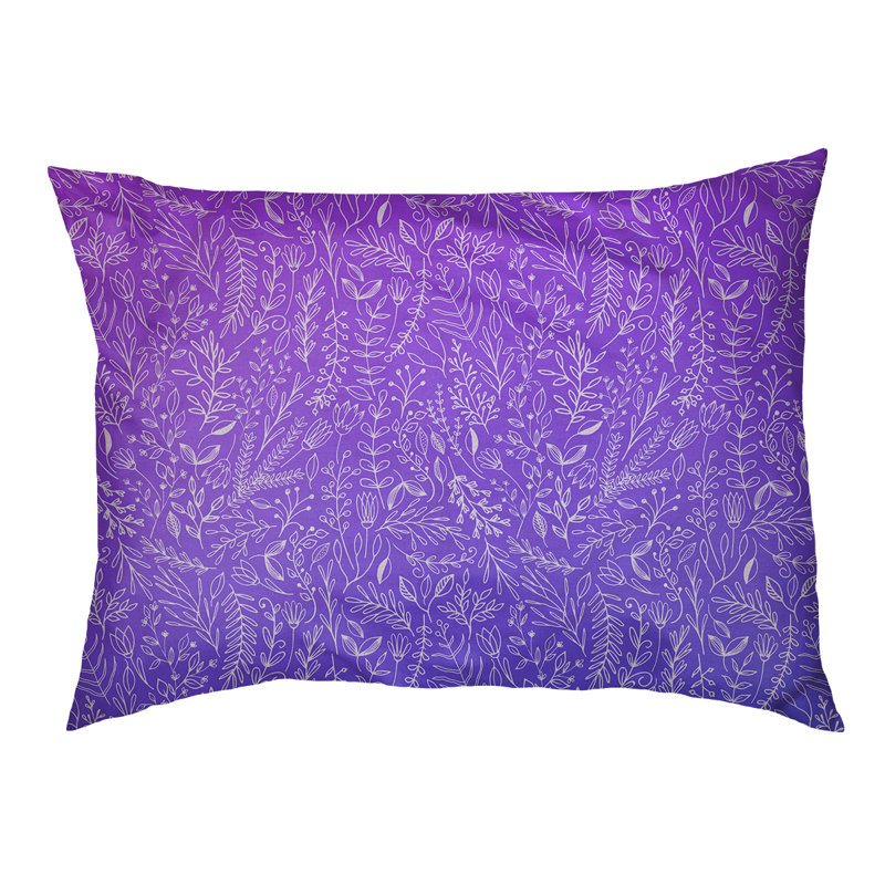 Coussin pour chien floral ditsy Byrge, Grand (l 42,5 po x P 32,5 po x H 14 po), Mauve / bleu / blanc