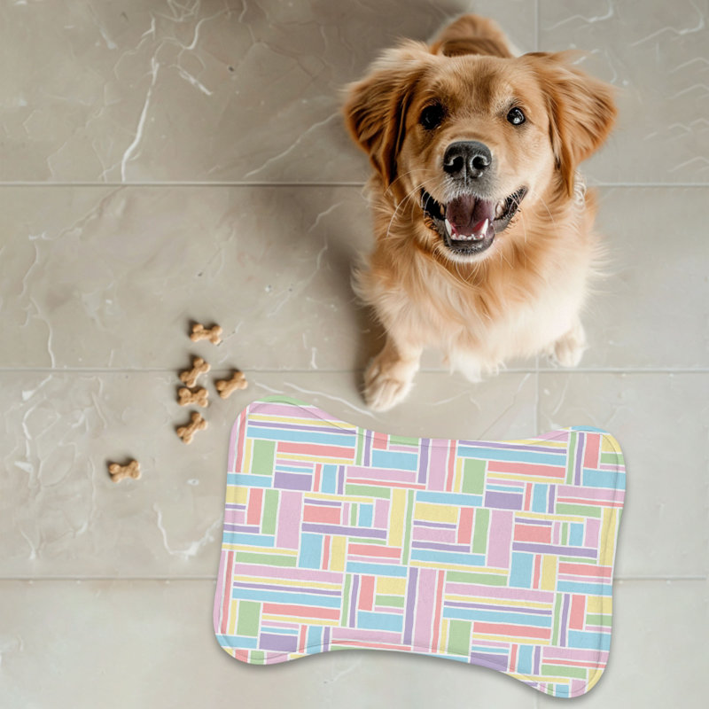 Tapis d'alimentation en forme d'os Rainbow Gleam - 1 pièce