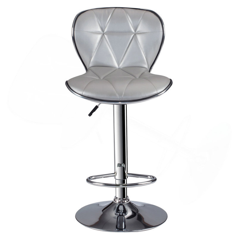 Ensemble de 2 tabourets réglables à hauteur réglable en argent, Argent argent