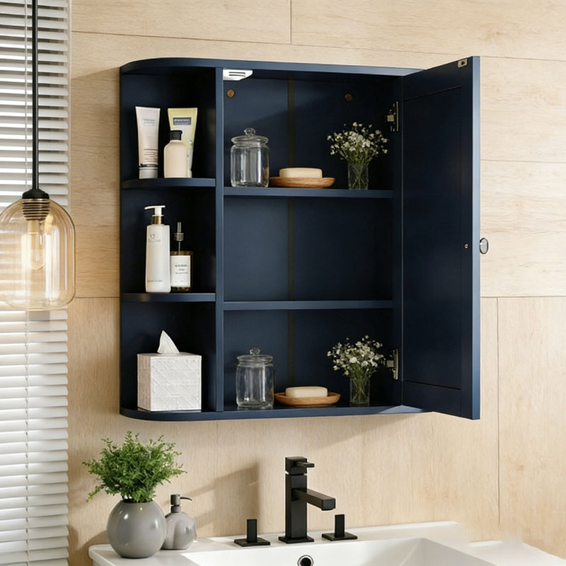 Armoire de rangement pour salle de bain, Bleu