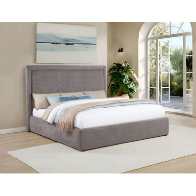 Lawson 55-Inch Upholstered Eastern King Platform Bed Mushroom