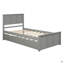 Lit plateforme avec lit gigogne simple, structure de taille simple-423645364