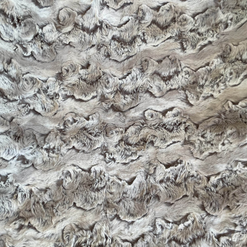 Couverture en fausse fourrure de lapin sauvage Plutus, L 60 po x L 72 po, Brun clair