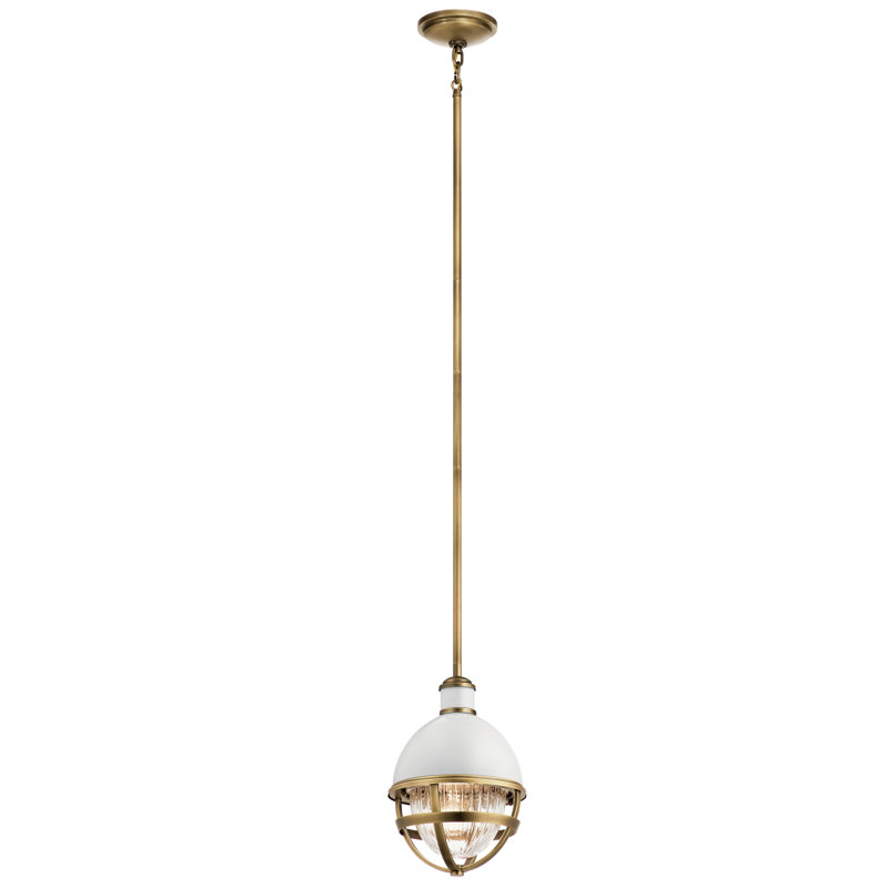 Luminaire suspendu sphère 1 lumière Tate, Laiton naturel, H 23,75 po x l 16 po x P 16 po