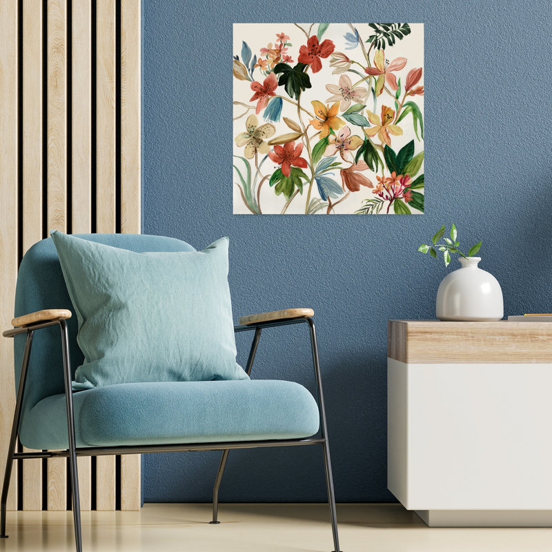 Art floral tropical tropical luxuriant délicat, H 18 po x l 18 po