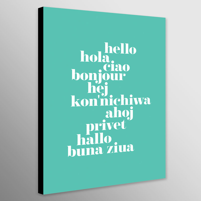 Hello Translated - Wrapped Canvas Print, 117cm H x 81cm W