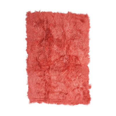 Sheepskin Area Rug in CORAL
