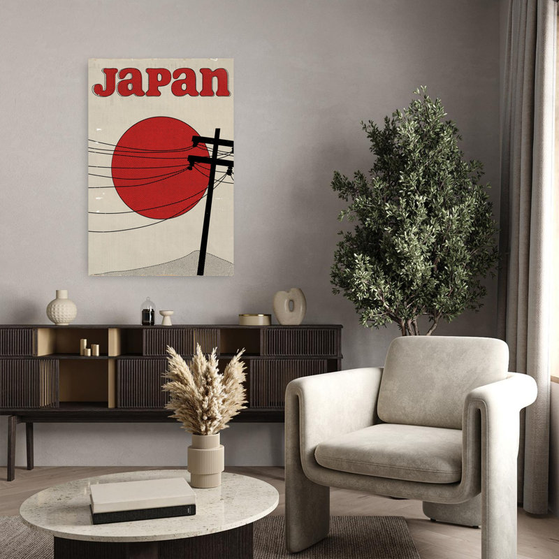 Contemporary Art Abstract Minimalist Retro Architecture Landscape Wall Art - Wrapped Canvas Print, 91.44 cm H x 60.96 cm W
