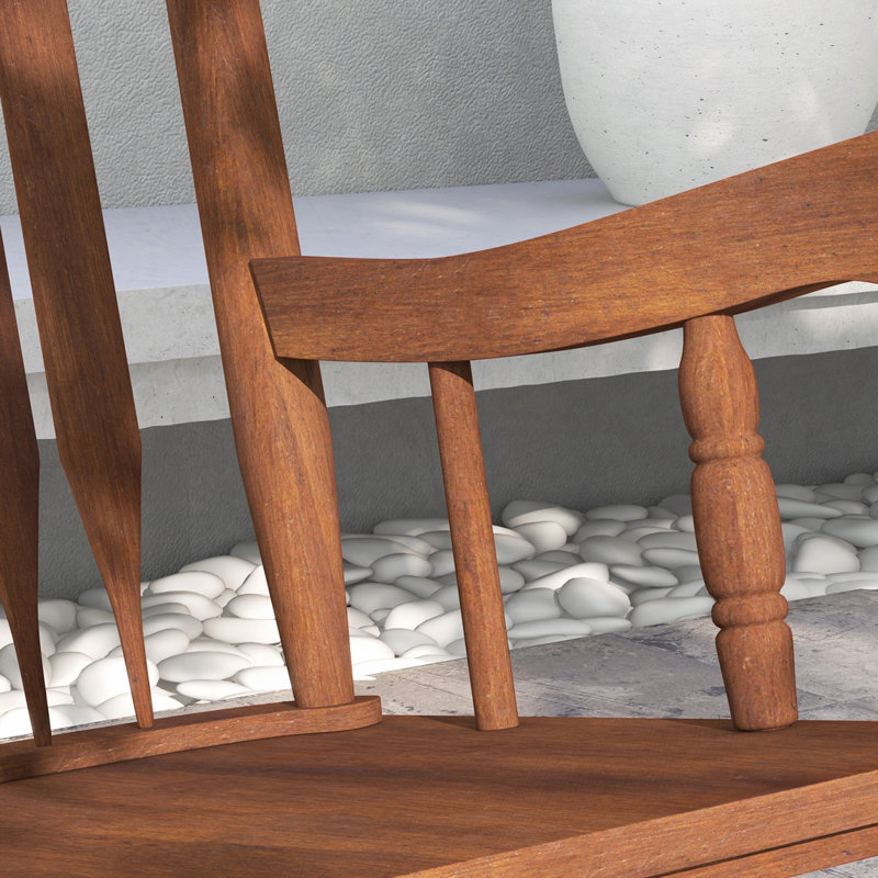 Chaise berçante d'extérieur en bois, Teck