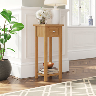 Frazier Solid Wood Oak Plant Stand 1 Tier