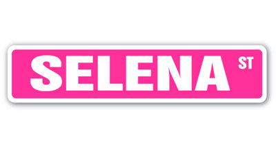 Selena Street Sign Heavy Duty Plastic 4" X 18"