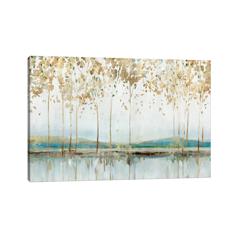 «Golden Whisper» par Isabelle Z - impression d'art graphique, H 8 po x l 12 po x P 0,75 po, Toile tendue, Pas de tapis