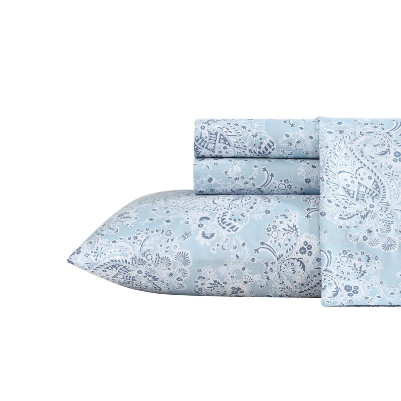 Prairieland Paisley Blue Twin Microfiber Sheet Set