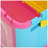 Happy Color 20" Wide Folding Storage Cabinet with 5 Tiers, Magnetic Door and Wheels - Pink & Blue Collapsible Organizer for Home, Dorm Room & Office