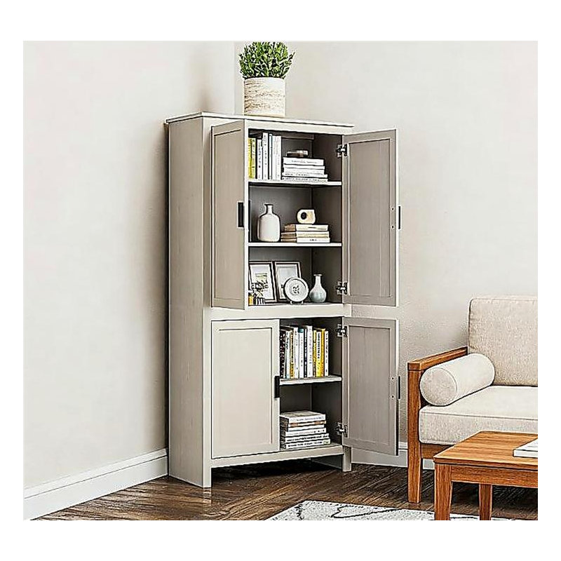 Armoire de rangement autoportante, garde-manger, Blanc